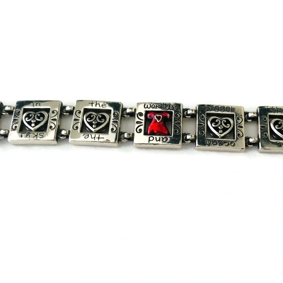 Brighton bracelet silver plated with red heart silver plated with engraving - Picture 6 of 9